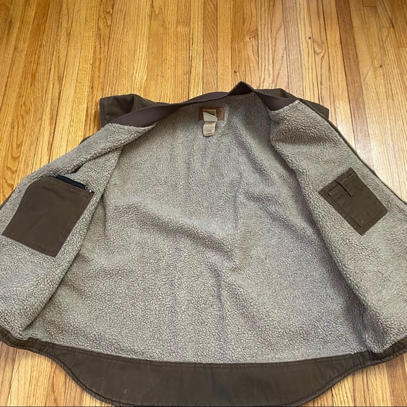 C E SCHMIDT WORKWEAR SHERMAN LINED BROWN CANVAS ZIP FRONT VEST MENS 2XLR POCKETS - Picture 3 of 8